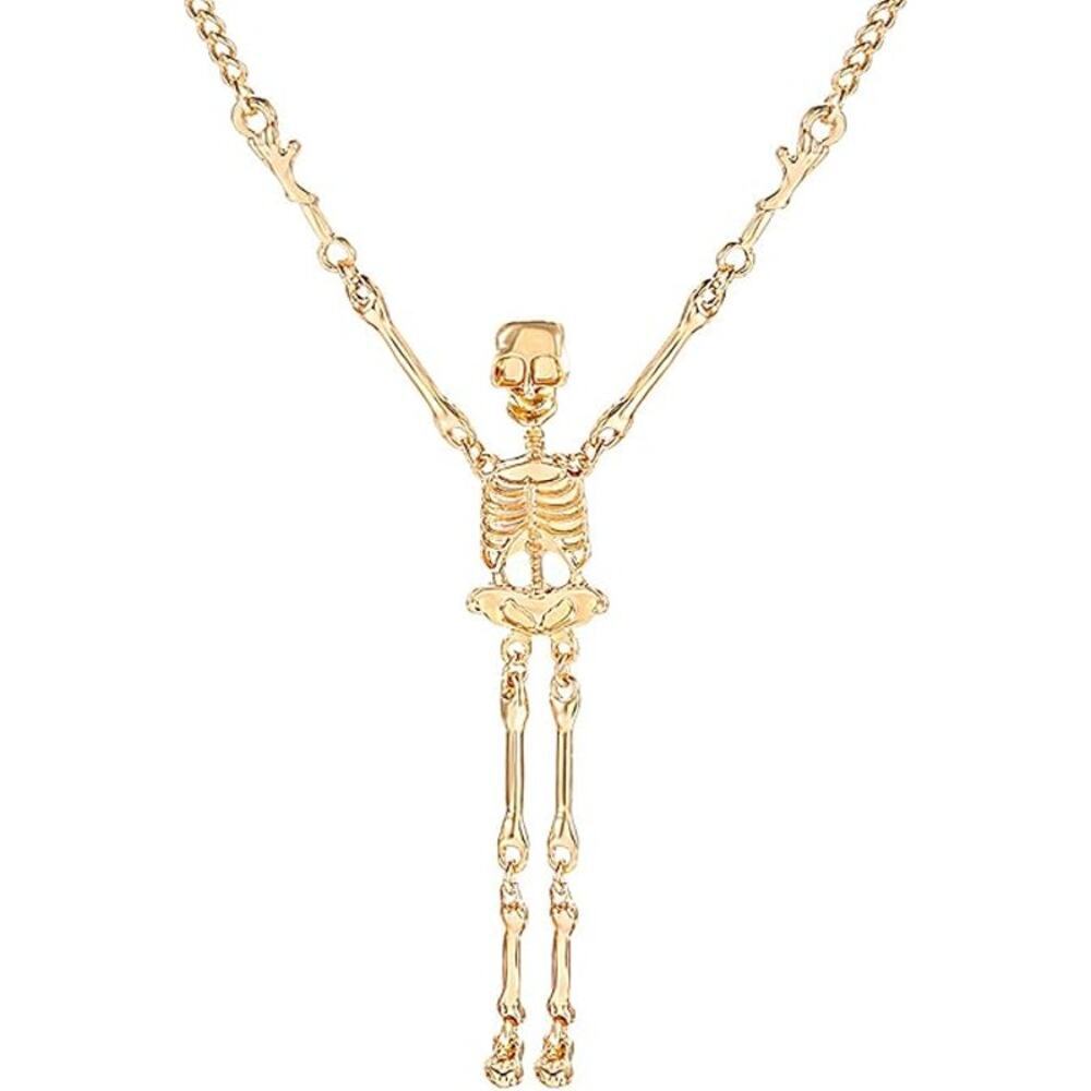 Halloween Skeleton Necklace for Women Ghost Skull Skeleton Long Pendan Necklaces